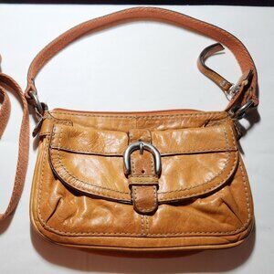 Fossil crossbody purse vintage orange small canvas leather